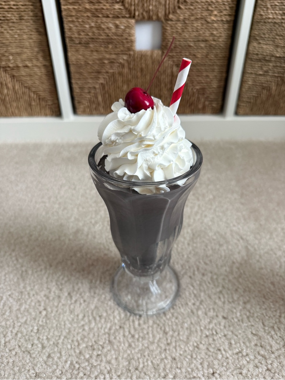 Faux Glass Chocolate Milkshake Prop